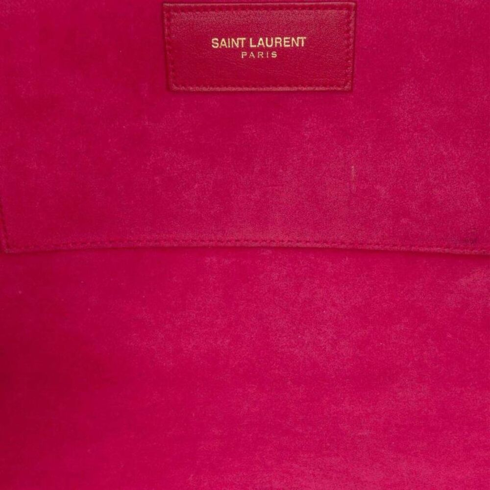 Pre Loved saint laurent Leather Clutch YSL Logo Women Pink Clutches - Picture 4 of 8